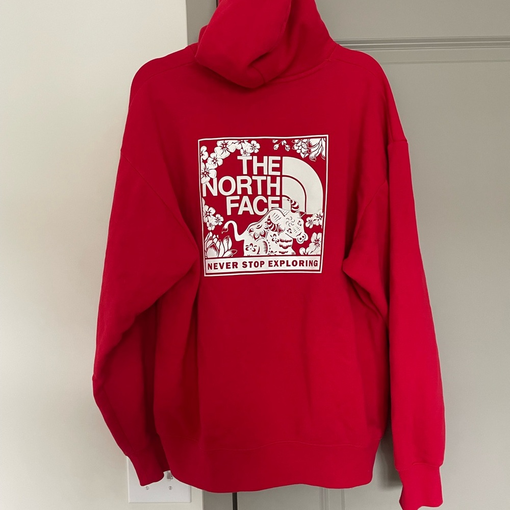 The North Face Red Sweater with Graphic Design